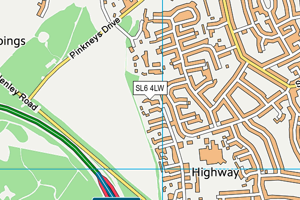SL6 4LW map - OS VectorMap District (Ordnance Survey)