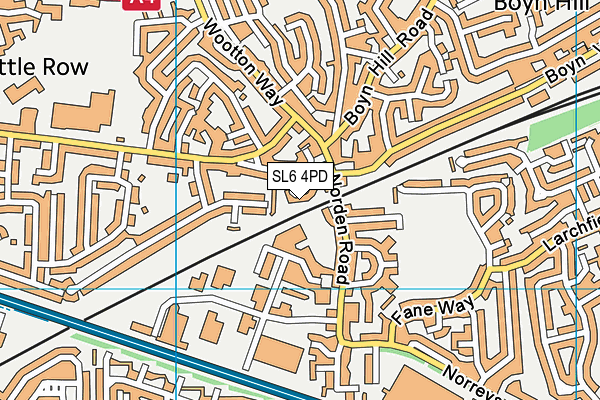 SL6 4PD map - OS VectorMap District (Ordnance Survey)