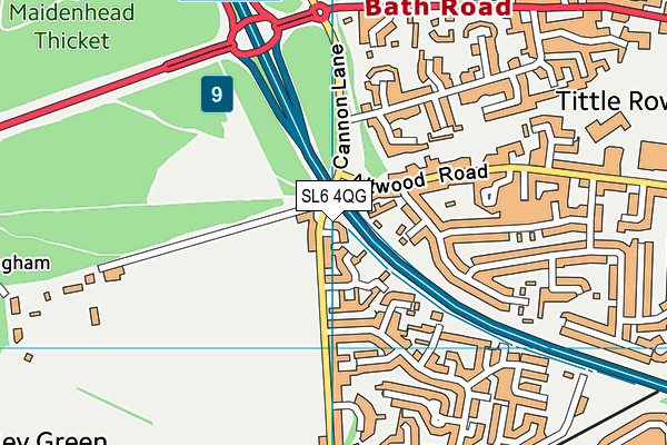 SL6 4QG map - OS VectorMap District (Ordnance Survey)