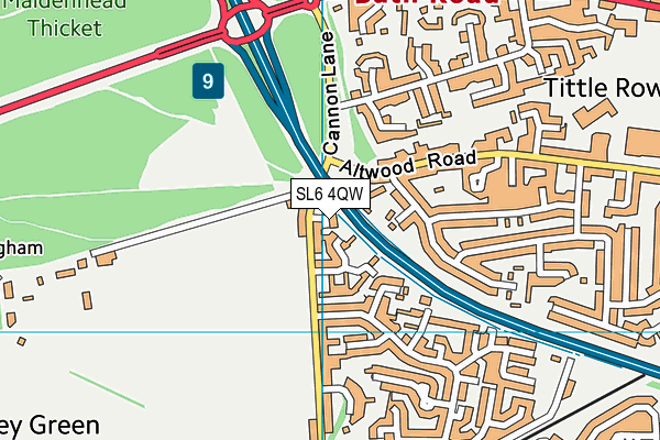 SL6 4QW map - OS VectorMap District (Ordnance Survey)