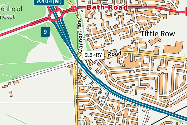 SL6 4RY map - OS VectorMap District (Ordnance Survey)