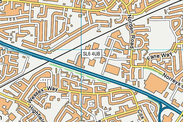 SL6 4UB map - OS VectorMap District (Ordnance Survey)