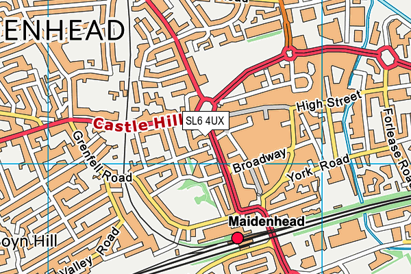 SL6 4UX map - OS VectorMap District (Ordnance Survey)