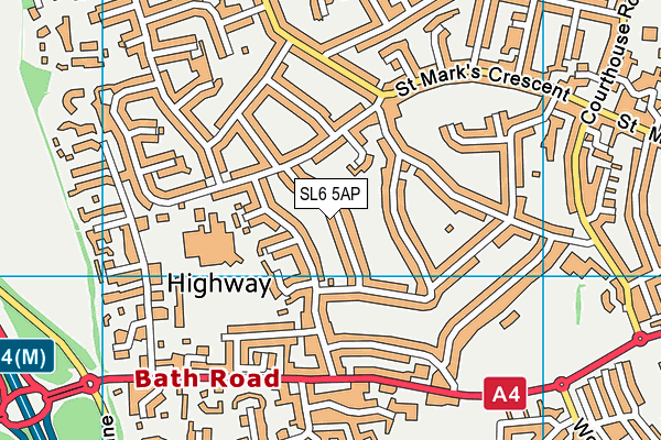 SL6 5AP map - OS VectorMap District (Ordnance Survey)