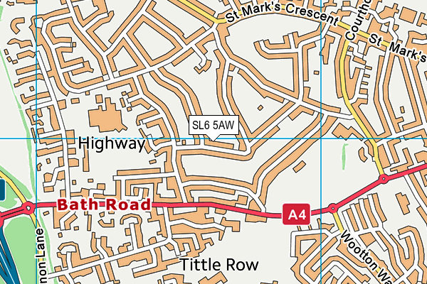 SL6 5AW map - OS VectorMap District (Ordnance Survey)