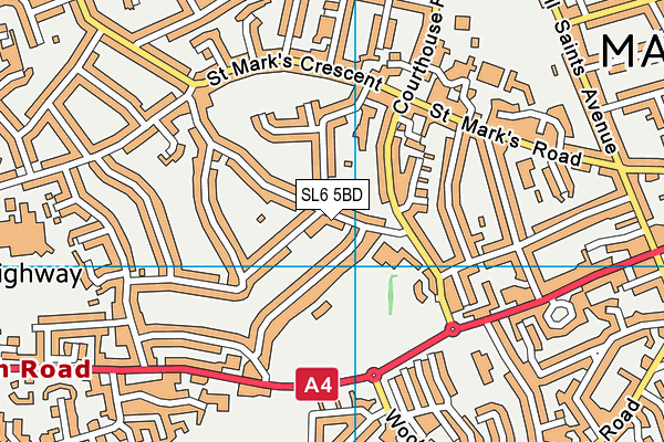 SL6 5BD map - OS VectorMap District (Ordnance Survey)