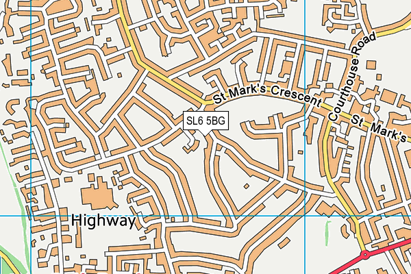SL6 5BG map - OS VectorMap District (Ordnance Survey)