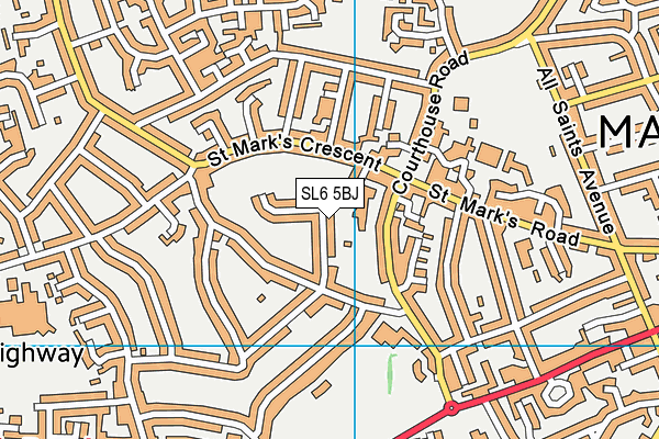 SL6 5BJ map - OS VectorMap District (Ordnance Survey)