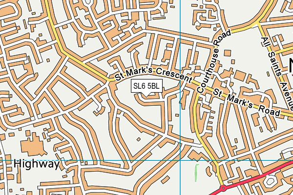 SL6 5BL map - OS VectorMap District (Ordnance Survey)