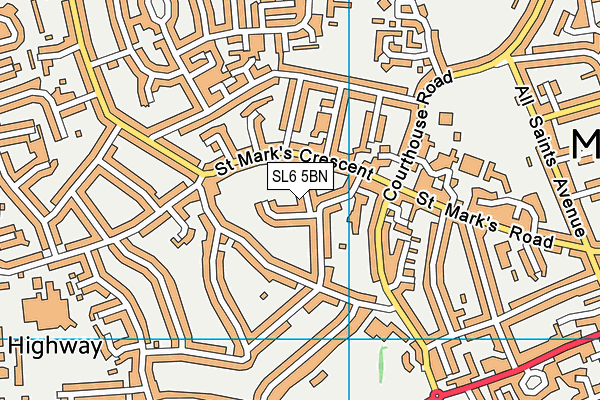 SL6 5BN map - OS VectorMap District (Ordnance Survey)