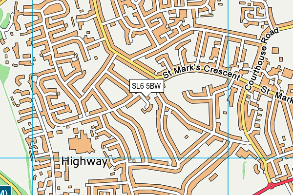 SL6 5BW map - OS VectorMap District (Ordnance Survey)
