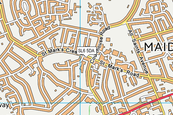 SL6 5DA map - OS VectorMap District (Ordnance Survey)