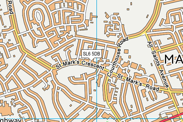 SL6 5DB map - OS VectorMap District (Ordnance Survey)