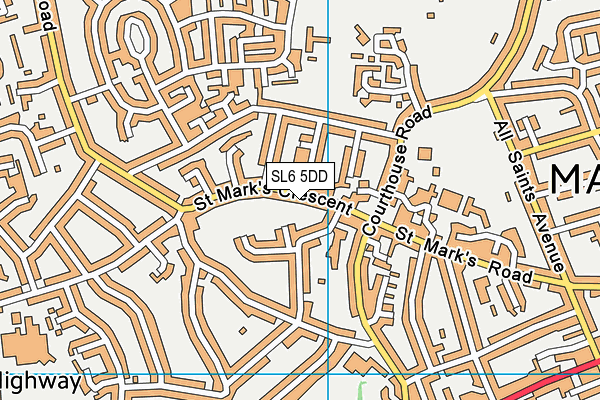 SL6 5DD map - OS VectorMap District (Ordnance Survey)