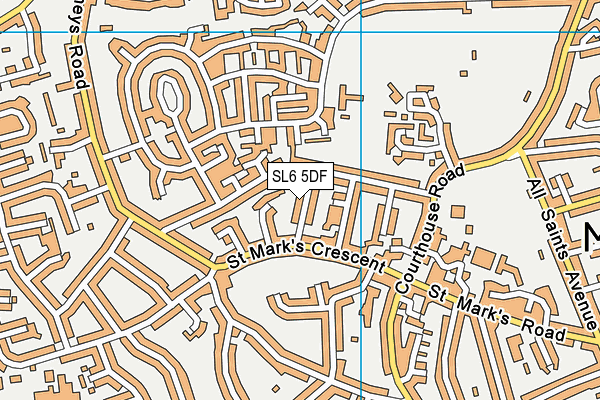 SL6 5DF map - OS VectorMap District (Ordnance Survey)
