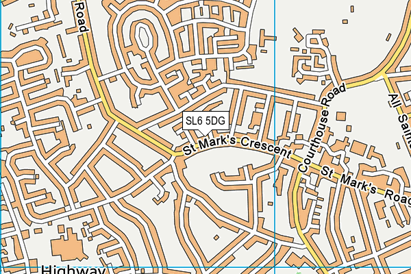 SL6 5DG map - OS VectorMap District (Ordnance Survey)