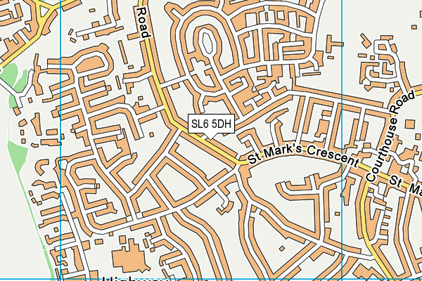 SL6 5DH map - OS VectorMap District (Ordnance Survey)