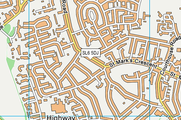 SL6 5DJ map - OS VectorMap District (Ordnance Survey)