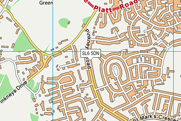 SL6 5DN map - OS VectorMap District (Ordnance Survey)