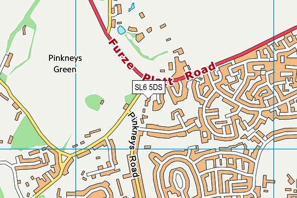 Pinkneys Green Cricket Club map (SL6 5DS) - OS VectorMap District (Ordnance Survey)