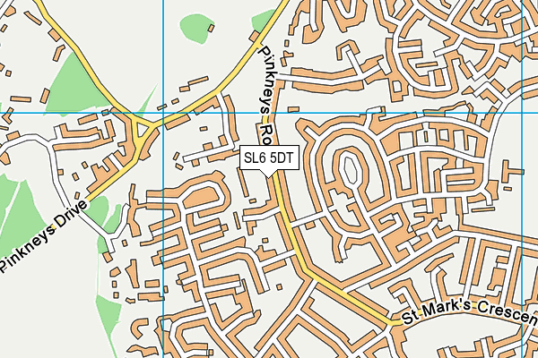 SL6 5DT map - OS VectorMap District (Ordnance Survey)