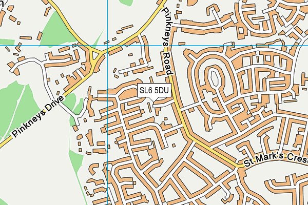 SL6 5DU map - OS VectorMap District (Ordnance Survey)