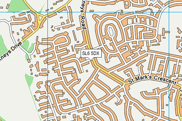 SL6 5DX map - OS VectorMap District (Ordnance Survey)