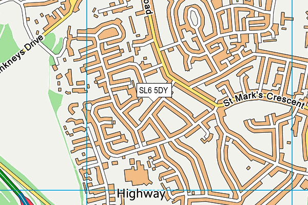 SL6 5DY map - OS VectorMap District (Ordnance Survey)