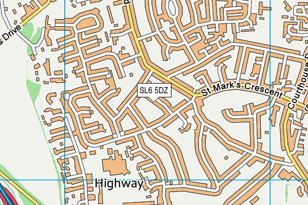 SL6 5DZ map - OS VectorMap District (Ordnance Survey)