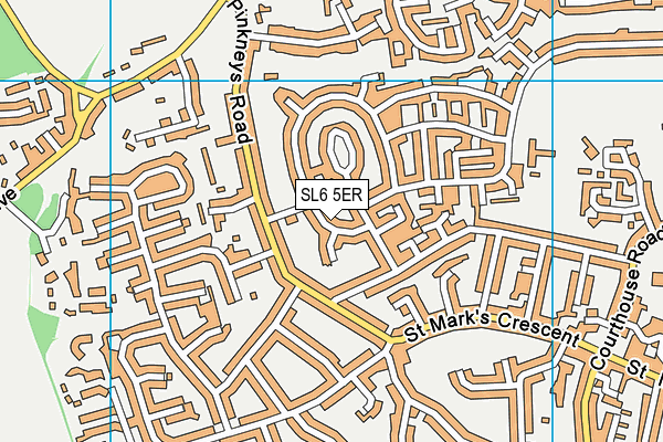 SL6 5ER map - OS VectorMap District (Ordnance Survey)
