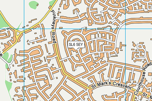 SL6 5EY map - OS VectorMap District (Ordnance Survey)