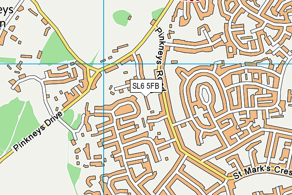 SL6 5FB map - OS VectorMap District (Ordnance Survey)