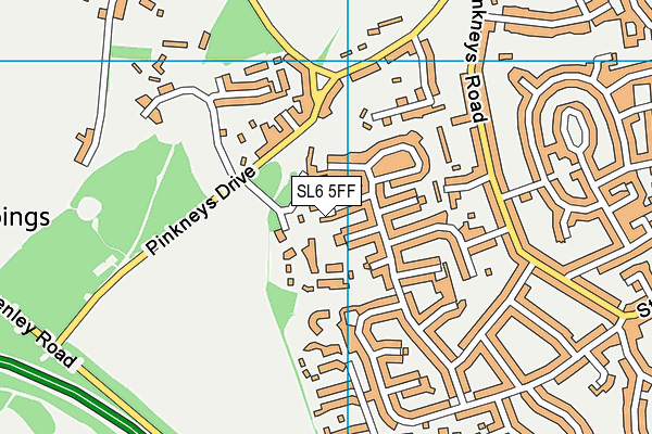 SL6 5FF map - OS VectorMap District (Ordnance Survey)