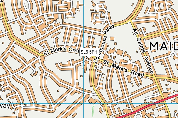SL6 5FH map - OS VectorMap District (Ordnance Survey)