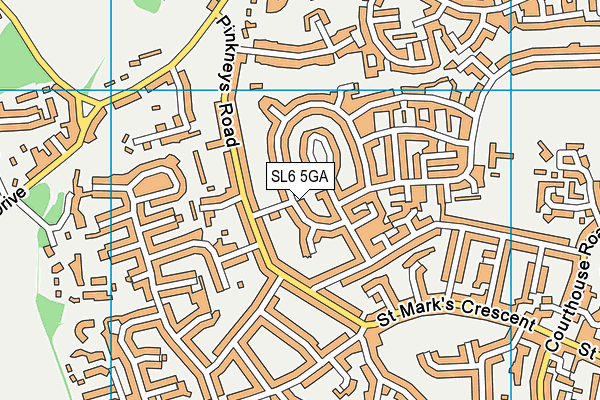 SL6 5GA map - OS VectorMap District (Ordnance Survey)