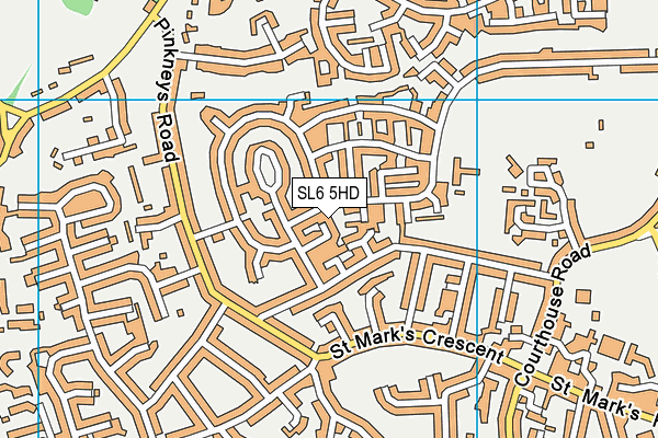 SL6 5HD map - OS VectorMap District (Ordnance Survey)