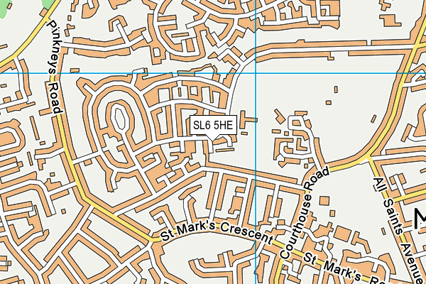 Courthouse Junior School map (SL6 5HE) - OS VectorMap District (Ordnance Survey)