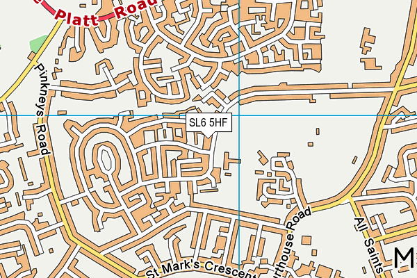 SL6 5HF map - OS VectorMap District (Ordnance Survey)