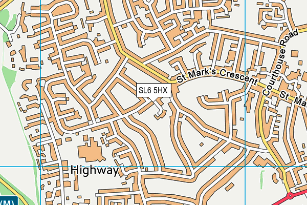 SL6 5HX map - OS VectorMap District (Ordnance Survey)