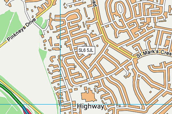 SL6 5JL map - OS VectorMap District (Ordnance Survey)