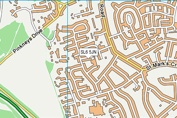 SL6 5JN map - OS VectorMap District (Ordnance Survey)