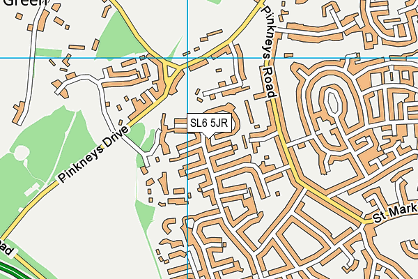 SL6 5JR map - OS VectorMap District (Ordnance Survey)