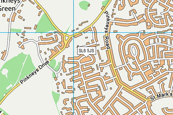 SL6 5JS map - OS VectorMap District (Ordnance Survey)