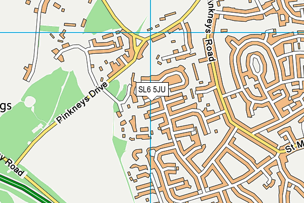 SL6 5JU map - OS VectorMap District (Ordnance Survey)