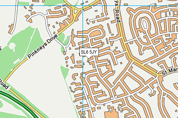 SL6 5JY map - OS VectorMap District (Ordnance Survey)