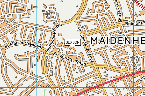 SL6 6DN map - OS VectorMap District (Ordnance Survey)
