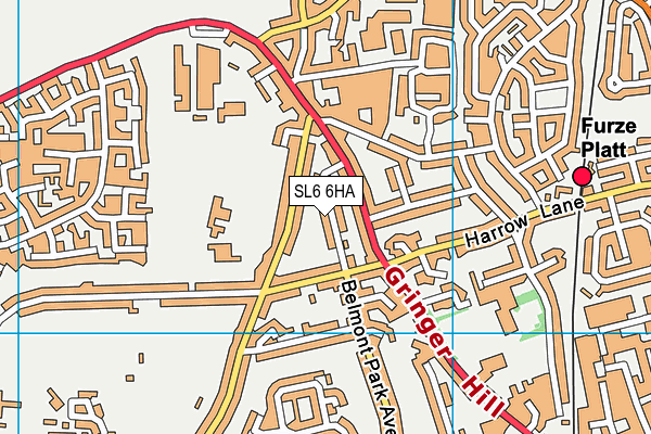 SL6 6HA map - OS VectorMap District (Ordnance Survey)