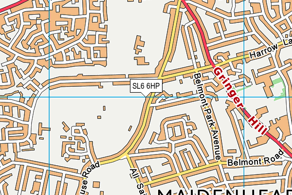 SL6 6HP map - OS VectorMap District (Ordnance Survey)