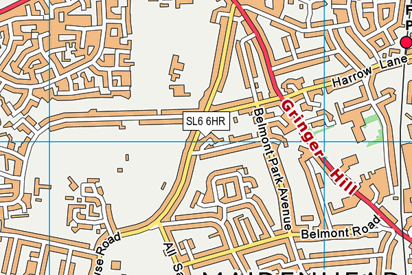 SL6 6HR map - OS VectorMap District (Ordnance Survey)