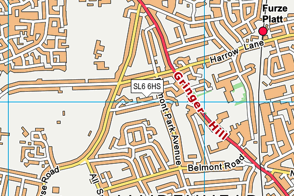 SL6 6HS map - OS VectorMap District (Ordnance Survey)